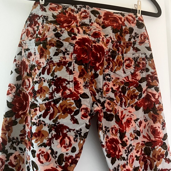 Free People Pull On Corduroy Printed Flares - Picture 3 of 4